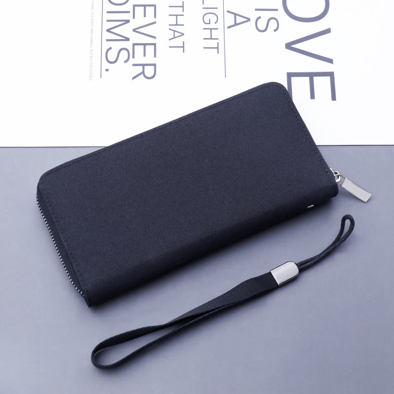 Men's Zipper Simple With Carrying Strap Oxford Cloth Men's Wallets