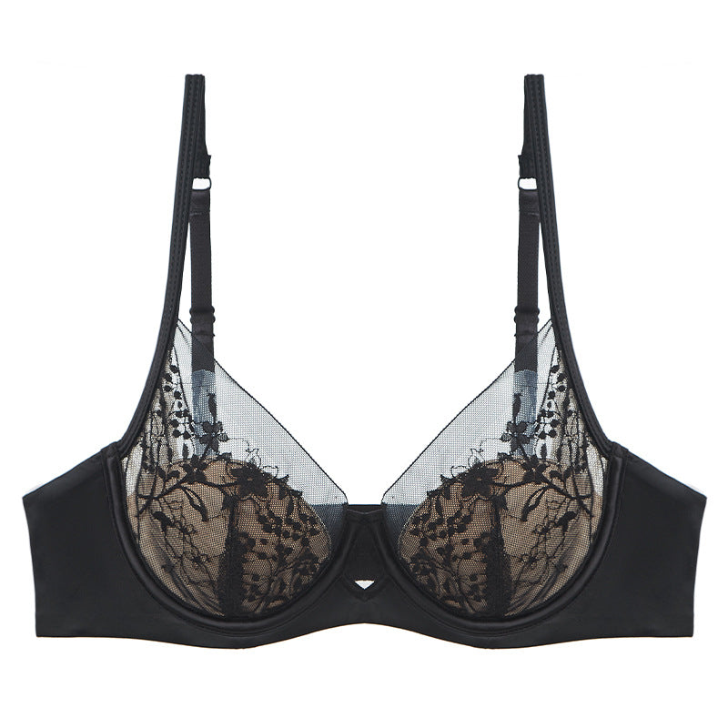 Women's French Style Thin Embroidery Lace Big Chest Show Lingerie Sets