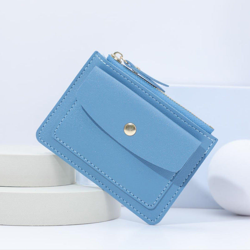 Classic Multifunctional Zipper Multiple Slots Leather Card Holder