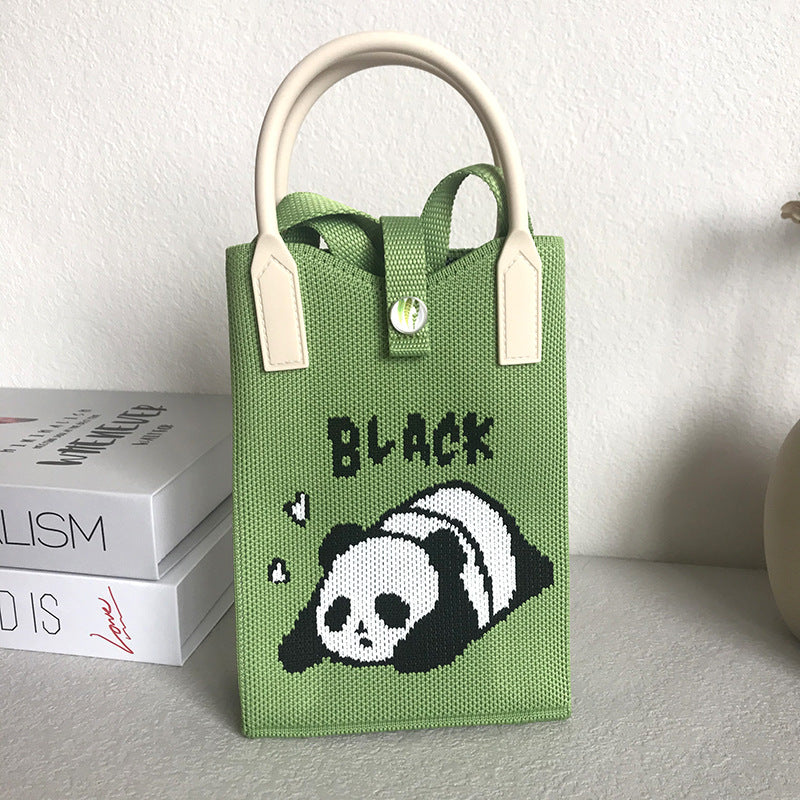 Panda Mobile Knit Personal Leisure Texture Handbags