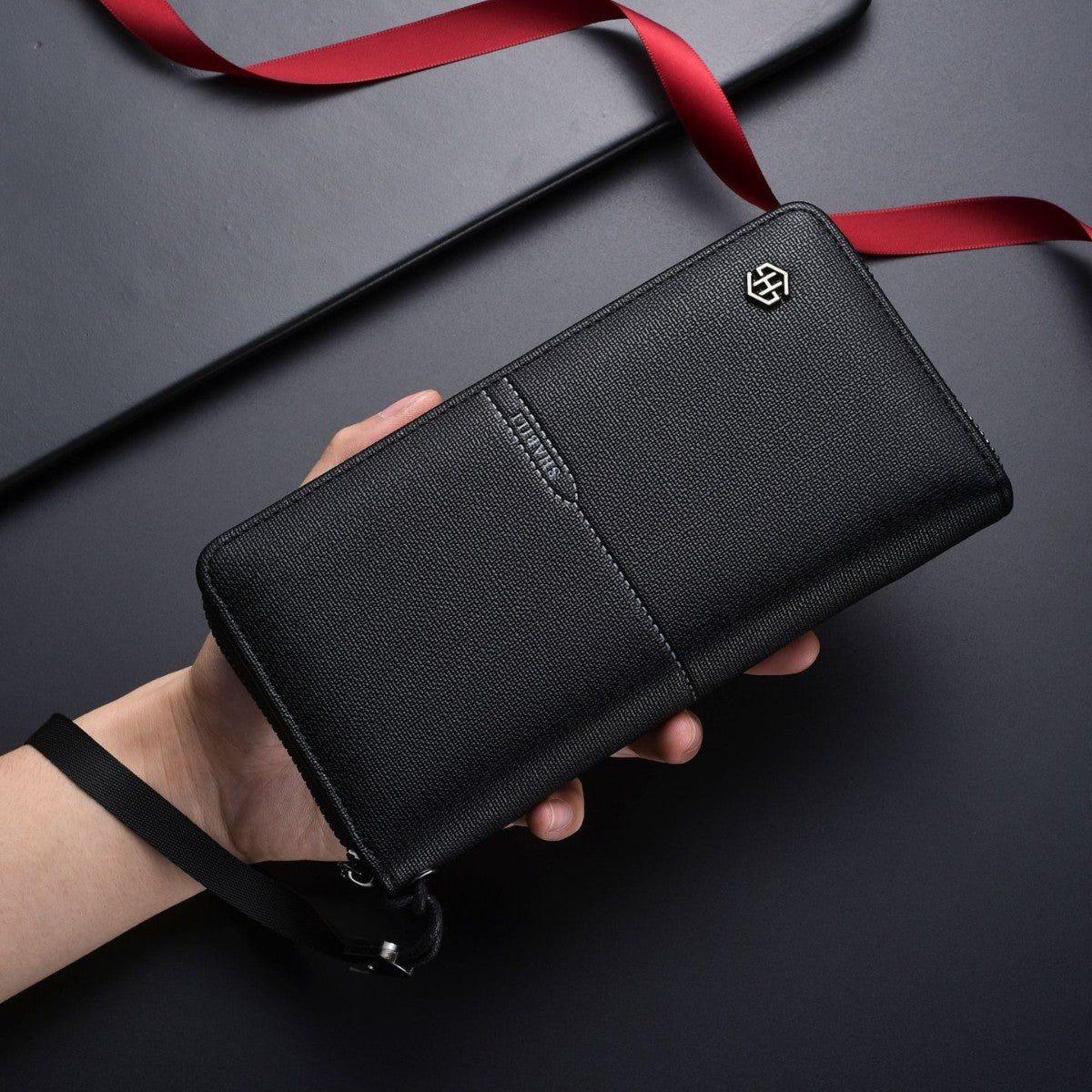 Men's Long Large Capacity Zipper Mobile Clutch Men's Wallet