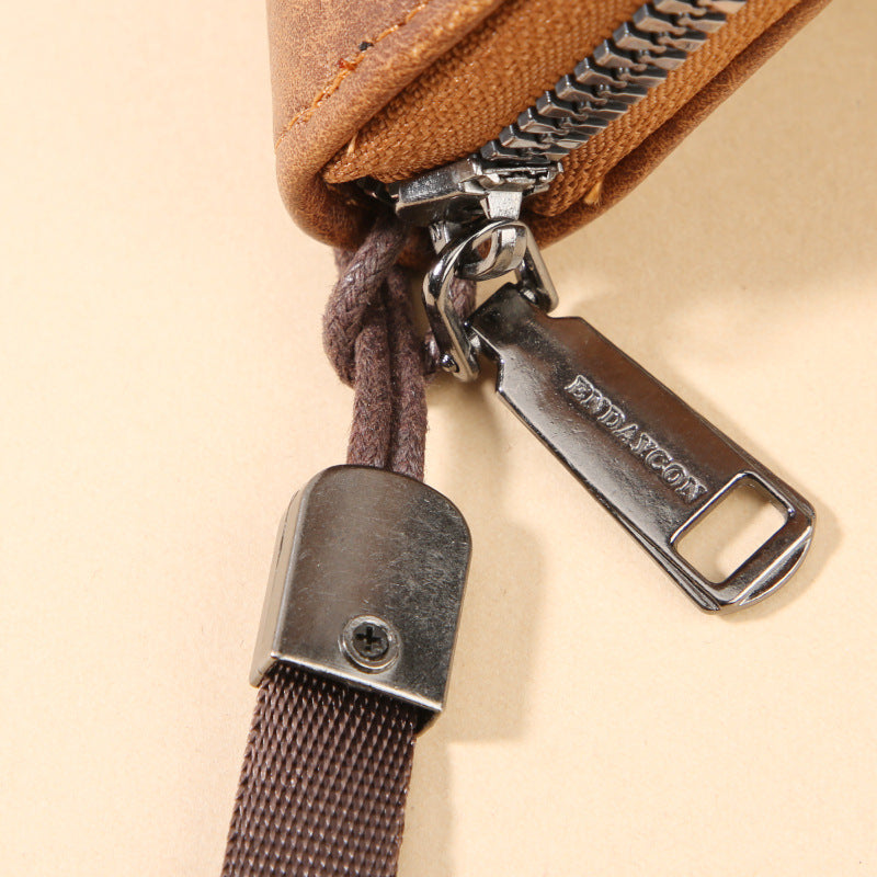 Men's Long Multiple Slots Large Capacity Zipper Phone Bags