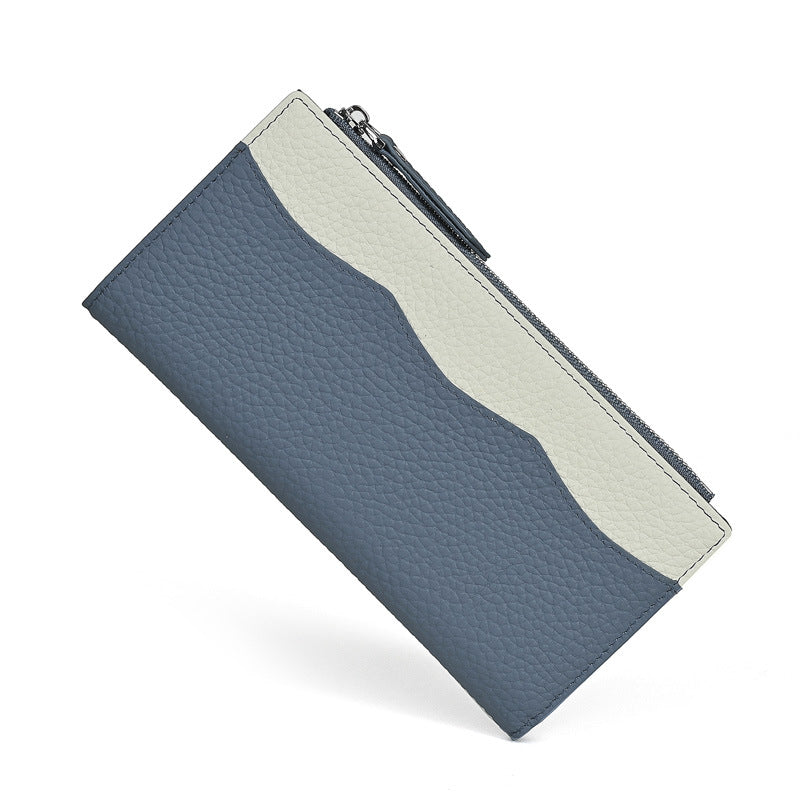 Women's Leather Long Lucky Cowhide Handmade Female Purses