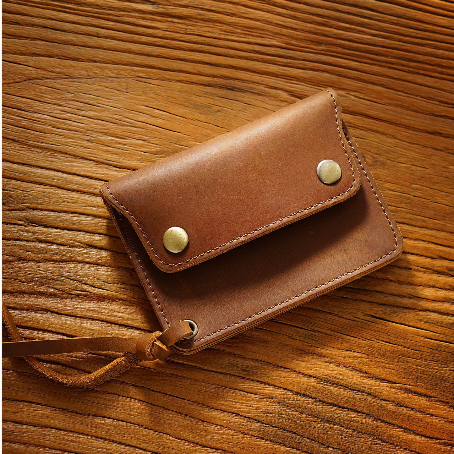 Simple Handmade Genuine Leather Short Vintage Crazy Card Holder