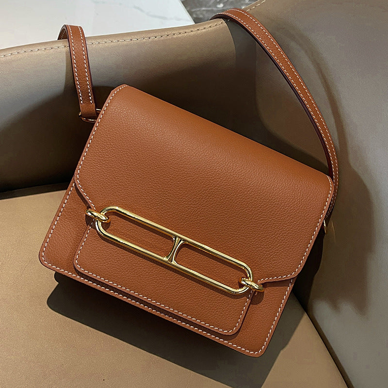 Women's Nose Genuine Leather Light Luxury Minority High Sense Handbags