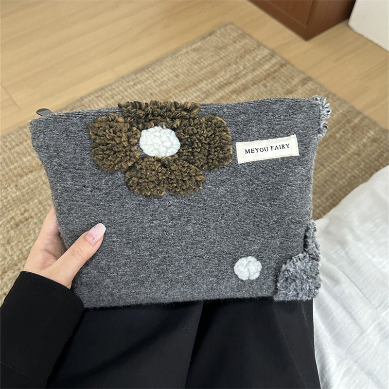 Simple Cartoon Flower Woolen Wash Portable Storage Liner Bags