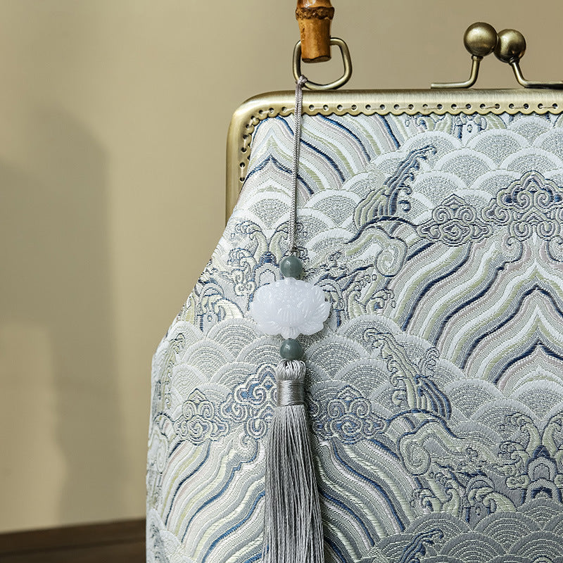 Style Cheongsam Banquet Clutch Chain Metal Handbags