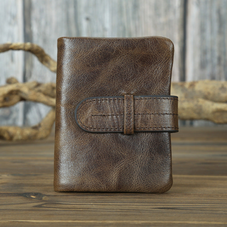Women's & Men's Retro Oil Wax Skin Short And Long Genuine Men's Wallets