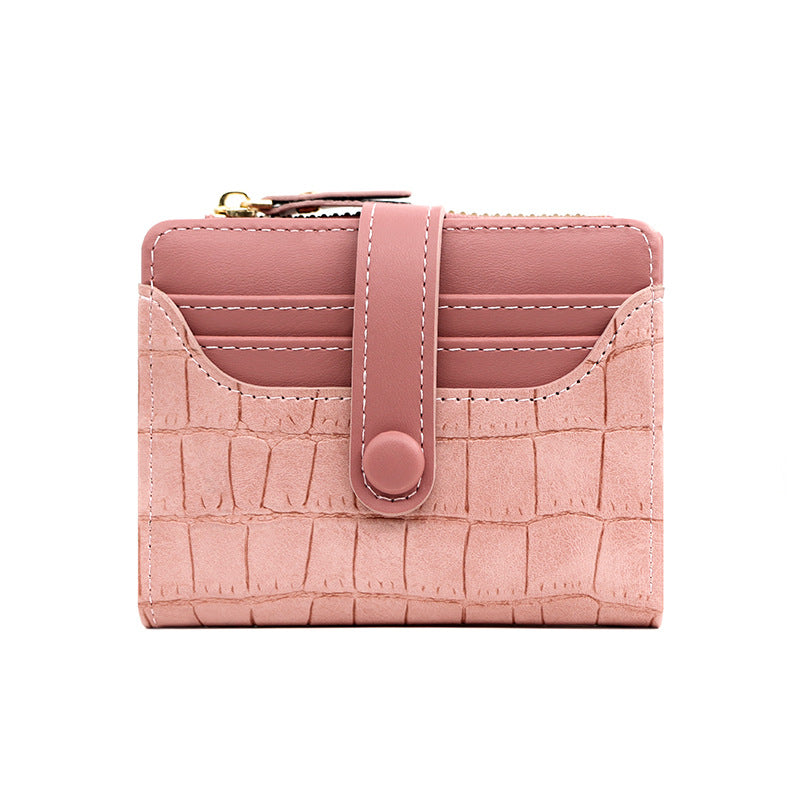 Women's Korean Crocodile Pattern Short Thin Large Ladies Wallet