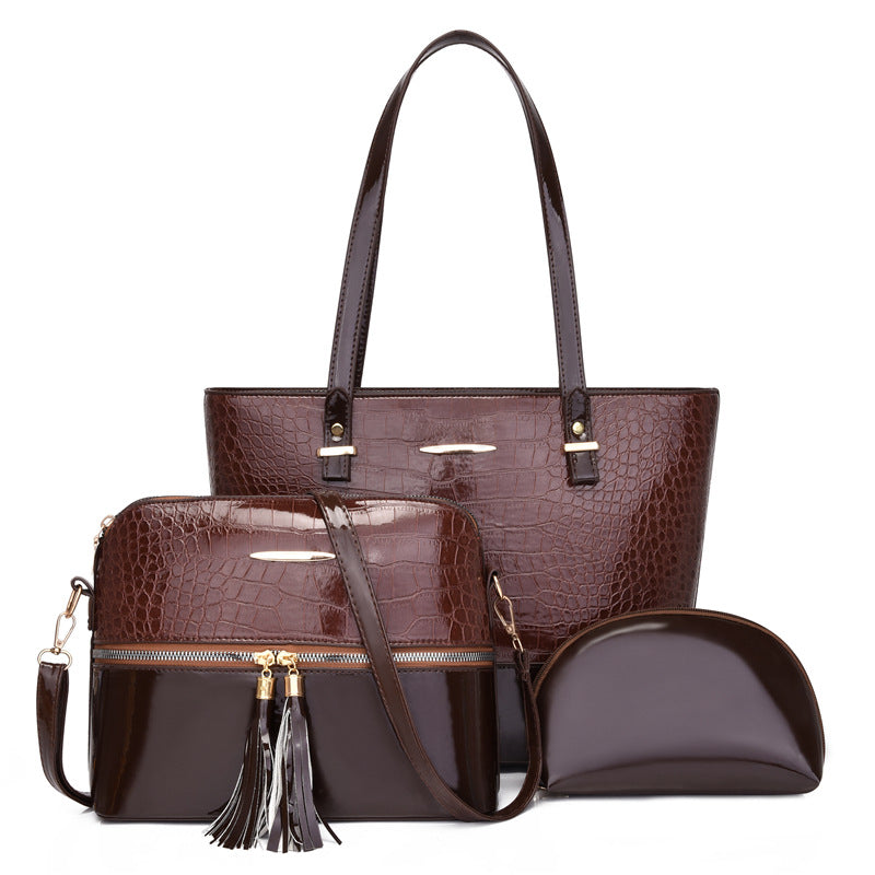 Women's Fashionable Paint Large Capacity Three-piece Women's Shoulder Bag