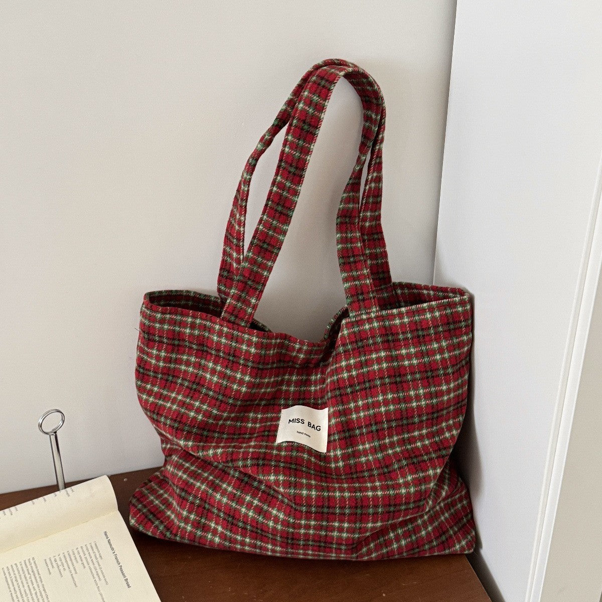 Korean Style Woolen Winter Thickened Large Capacity Women's Shoulder Bag