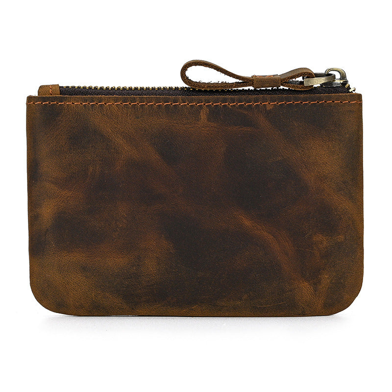 Men's Horse Leather Simple Compact First Layer Coin Purses