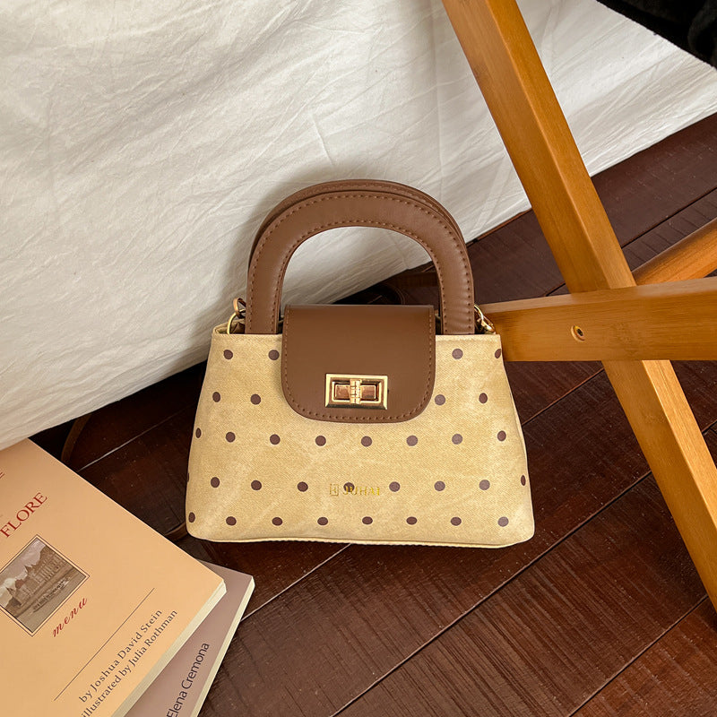 Popular Western Style Polka Dot Large Capacity Commuter Small Square Bags