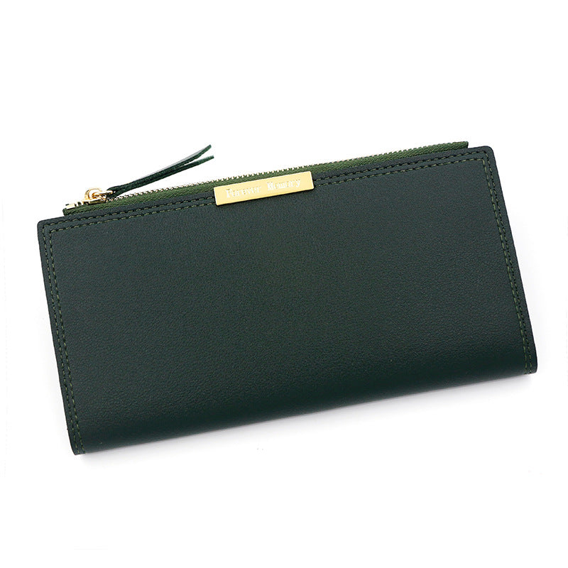 Women's Korean Long Multiple Slots Two-fold Clutch Thin Coat Ladies Wallet