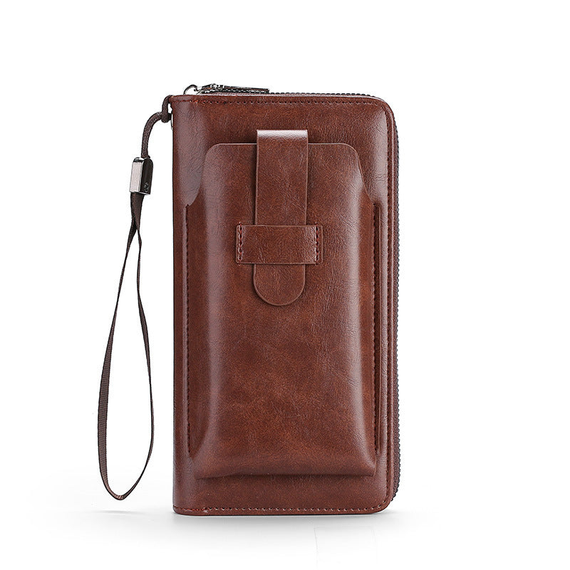 Men's Long Korean Style Green Change Zipper Mobile Fashion Men's Wallet