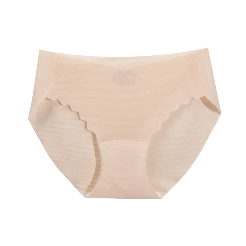 Women's Sexy Antibacterial Crotch Ice Silk Traceless Mid Waist Panties