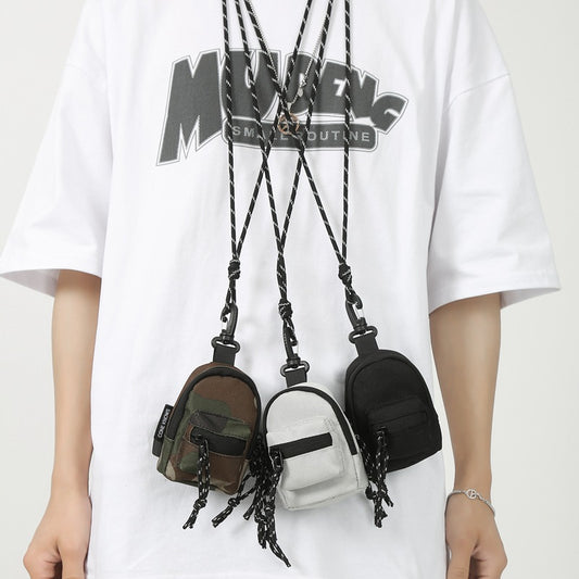 Men's Mini Earphone Bum Hip Hop Crossbody Bags