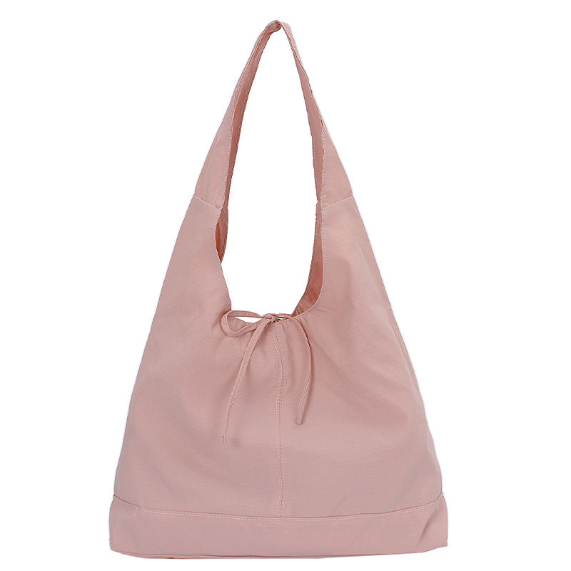 Capacity Simple Plain Bow Canvas Idle Style Commuter Tote Bags