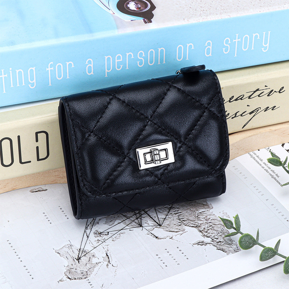 Genuine Leather Spring Short Sheepskin Banknote Ladies Wallet