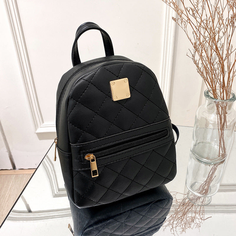 Comfortable Creative Embroidered Korean Style Rhombus Backpacks