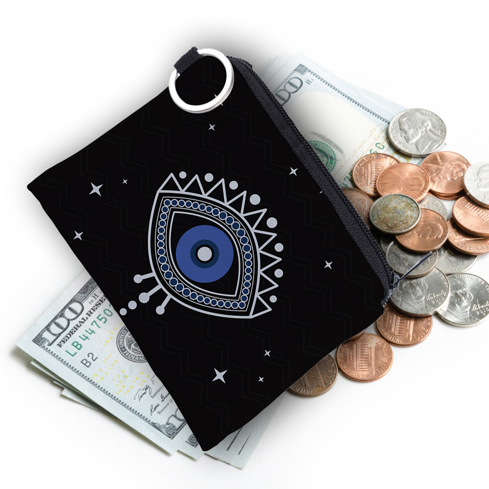 Women's Evil Eye Printing Pattern Zipper Purses