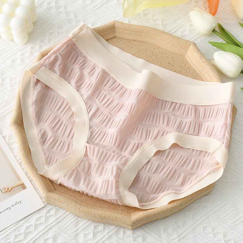 Summer Ice Silk Thin Seersucker Underwear Breathable Panties