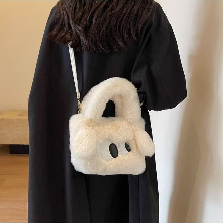 Children's Big Eye Dog Plush Chain Imitate Rex Rabbit Tote Bags