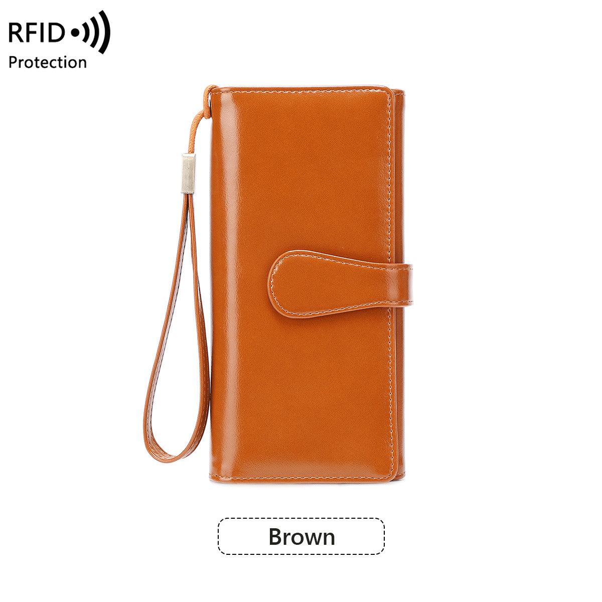 Women's Swiping Vintage Clutch Oil Wax Leather Ladies Wallet