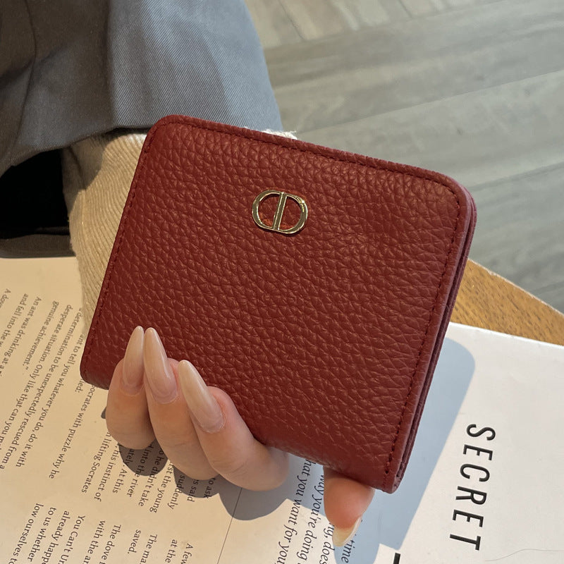 Women's First Layer Soft Cowhide Short Leather Simple Multifunctional Ladies Wallet