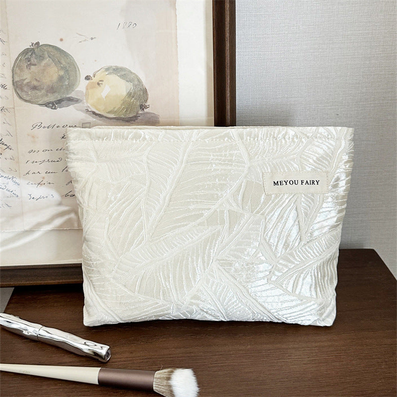 Simple Solid Color Leaves Storage Portable Hand Bags