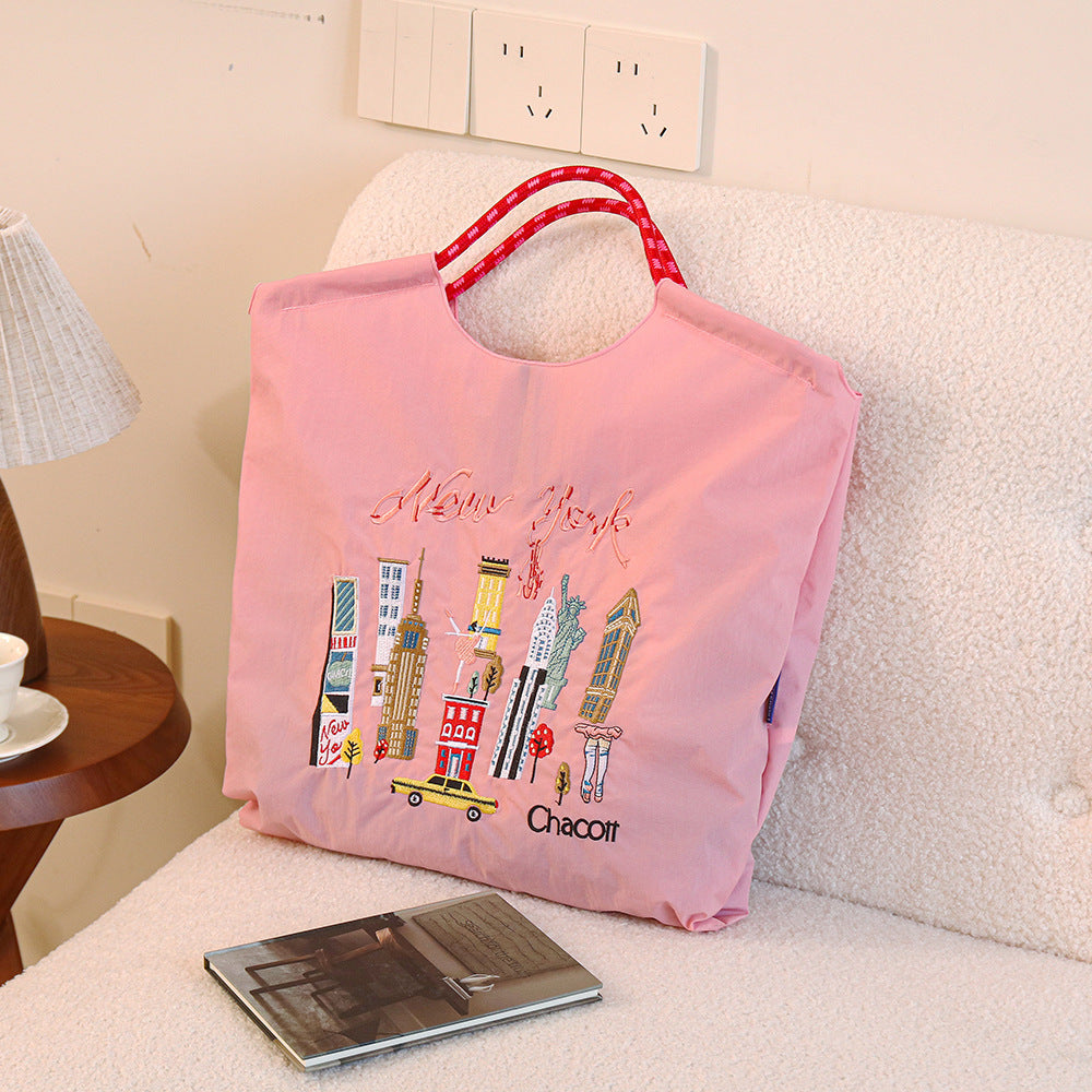 Nylon Embroidered Fashion Niche Large Capacity Women's Shoulder Bag