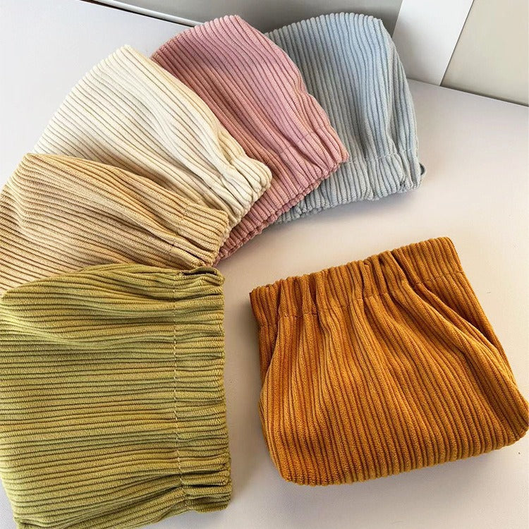 Unique Women's Shrapnel Storage Portable Corduroy Cosmetic Bags