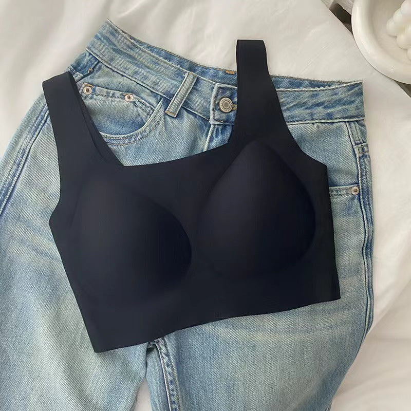 Women's Invisible Underwear Seamless Wireless Gathered Vest No Beauty Bras