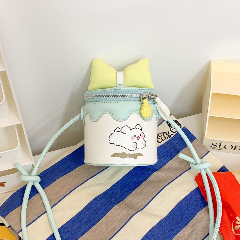 Women's Macaron Light Color Cute Contrast Bow Animal Backpacks