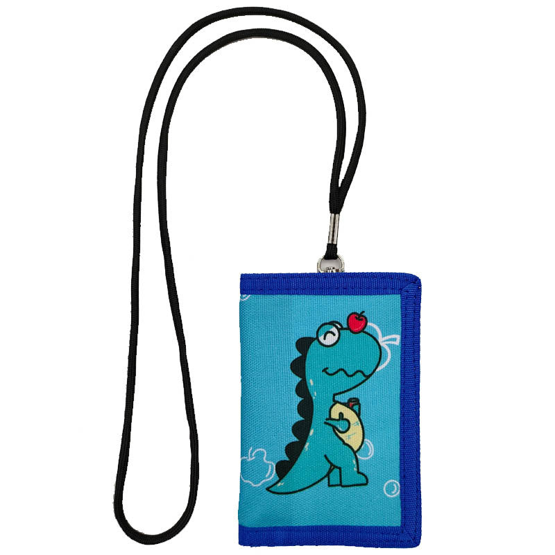 Lanyard Cartoon Animation Unicorn Gift Folding Men's Wallets