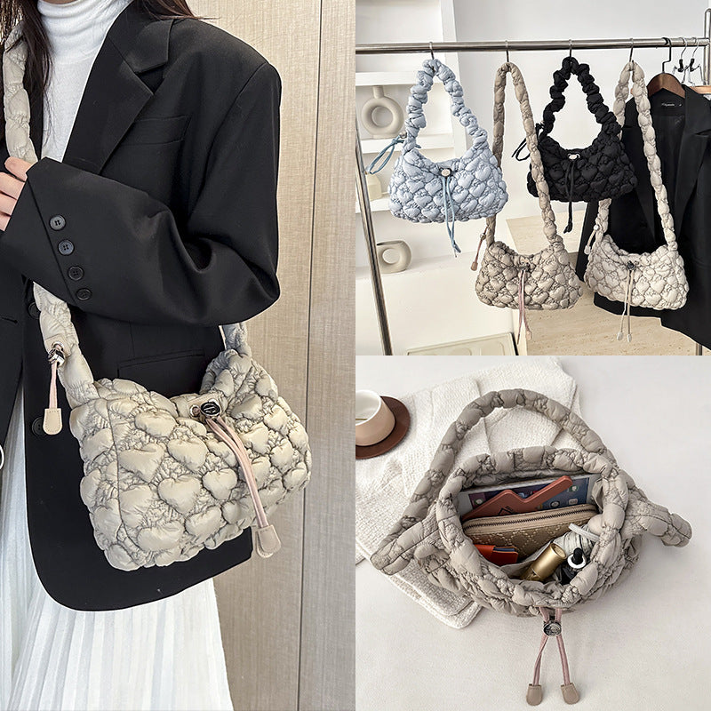 Women's Minority Fashion Underarm Pleated Cloud Personalized Bags