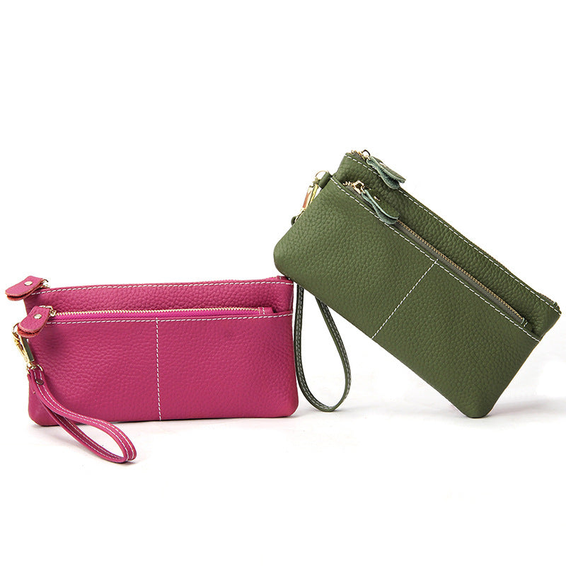 Women's Simple Long Fashion Genuine Leather Clutch Ladies Wallets