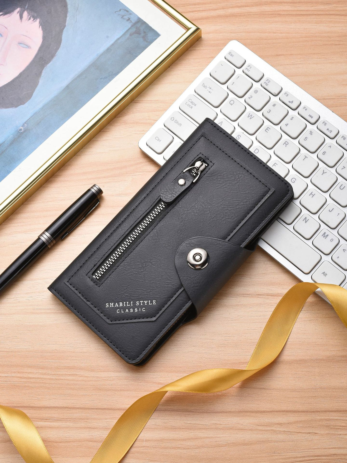 Men's Long Zipper Retro Clutch Large Capacity Card Holder