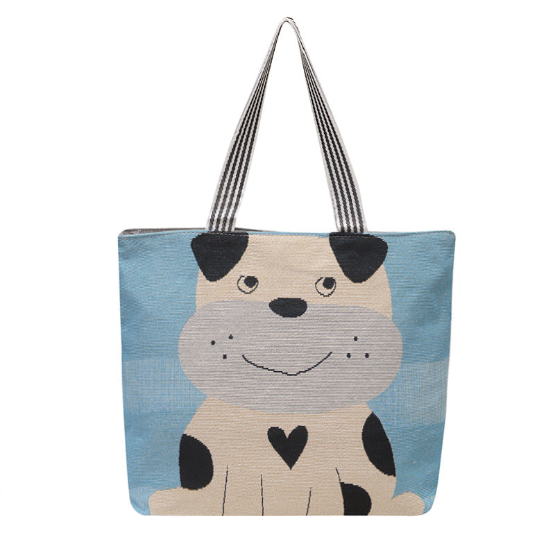 Group Purchase Large Canvas Business Live Cartoon Animal Elephant Shoulder Bags