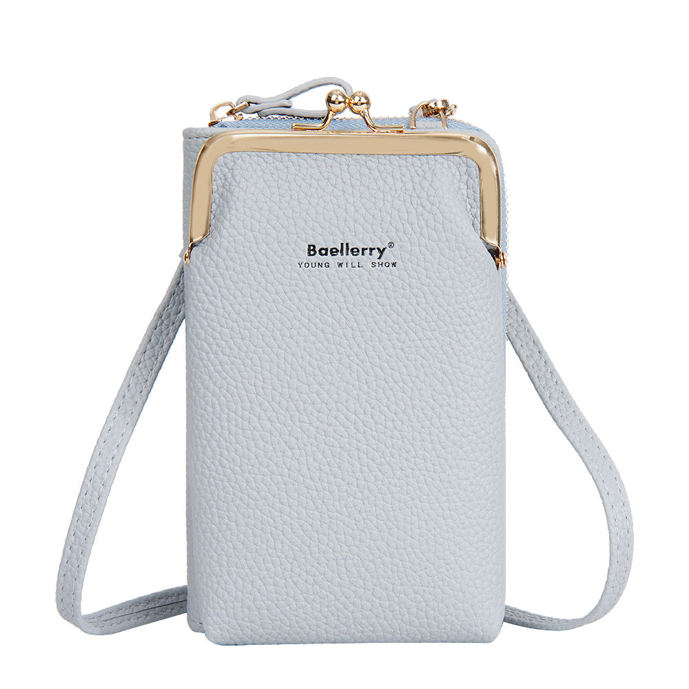 Women's Vertical Korean Style Fashion Litchi Pattern Women's Messenger Bag