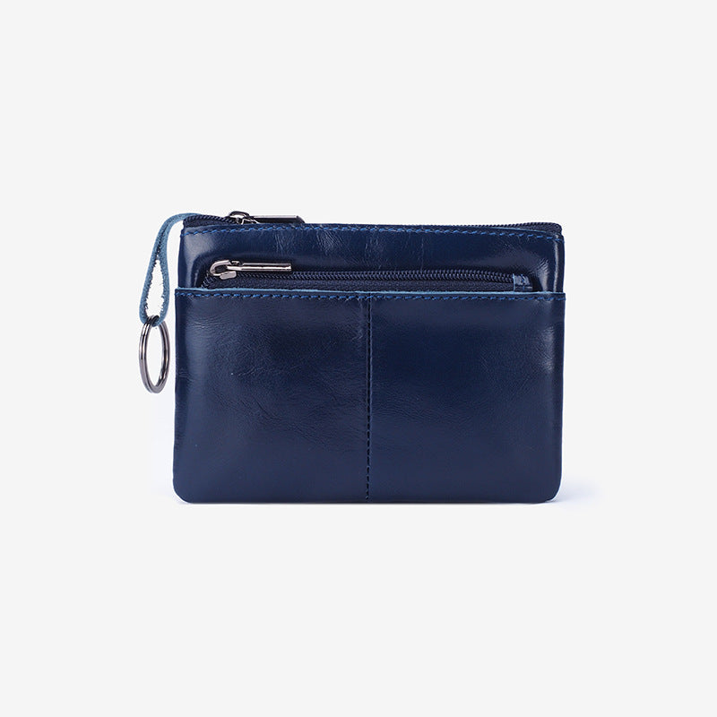 Women's & Men's & Trendy Genuine Leather Simplicity Zipper Clutch Coin Purses