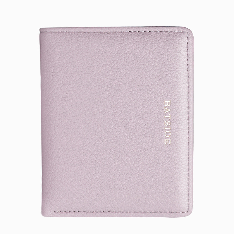 Women's Solid Color Texture Short Simple For Ladies Wallets