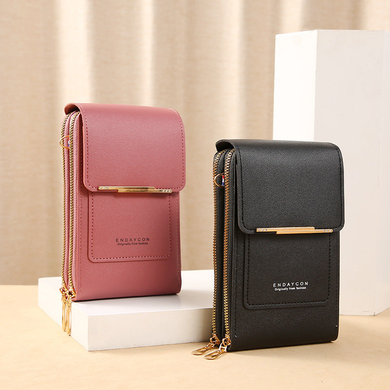 Women's Touch Screen Korean Mobile Zipper Vertical Purses