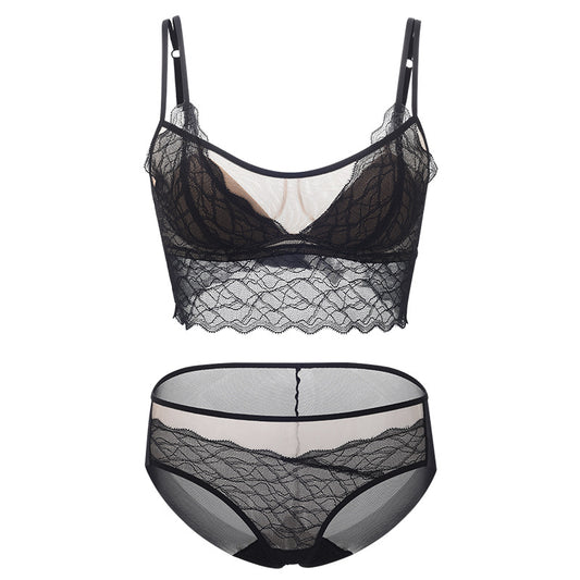 Color Lace Beauty Back Suit Mulberry Lingerie Sets