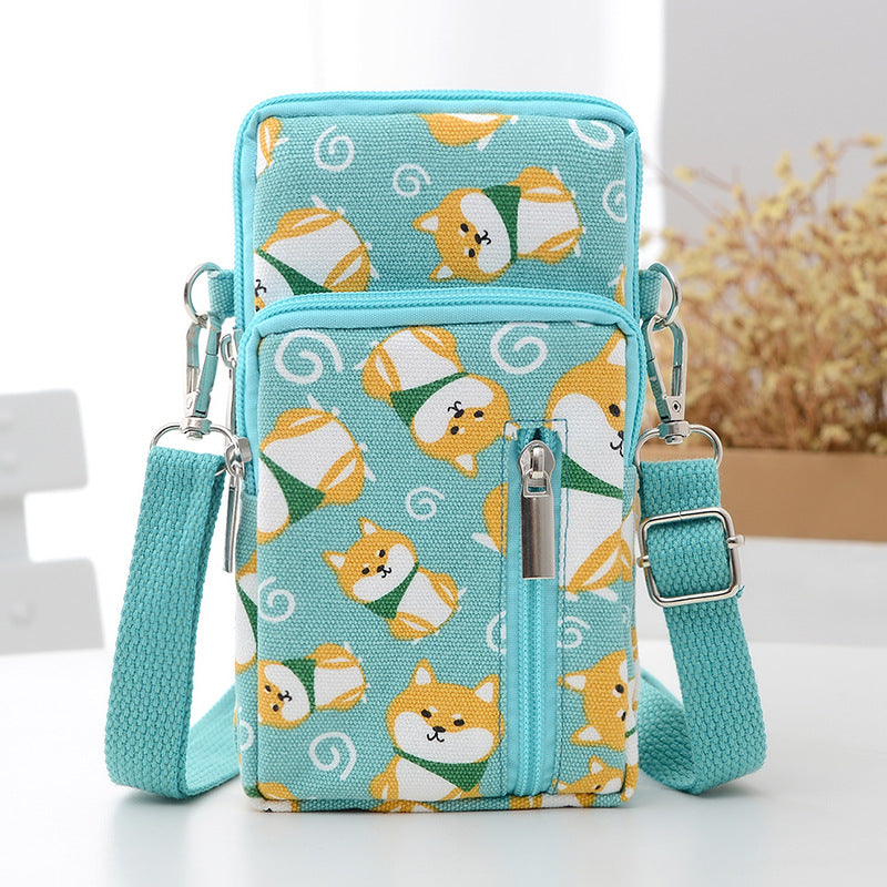 Women's Style Mobile Canvas Large Screen Vertical Phone Bags