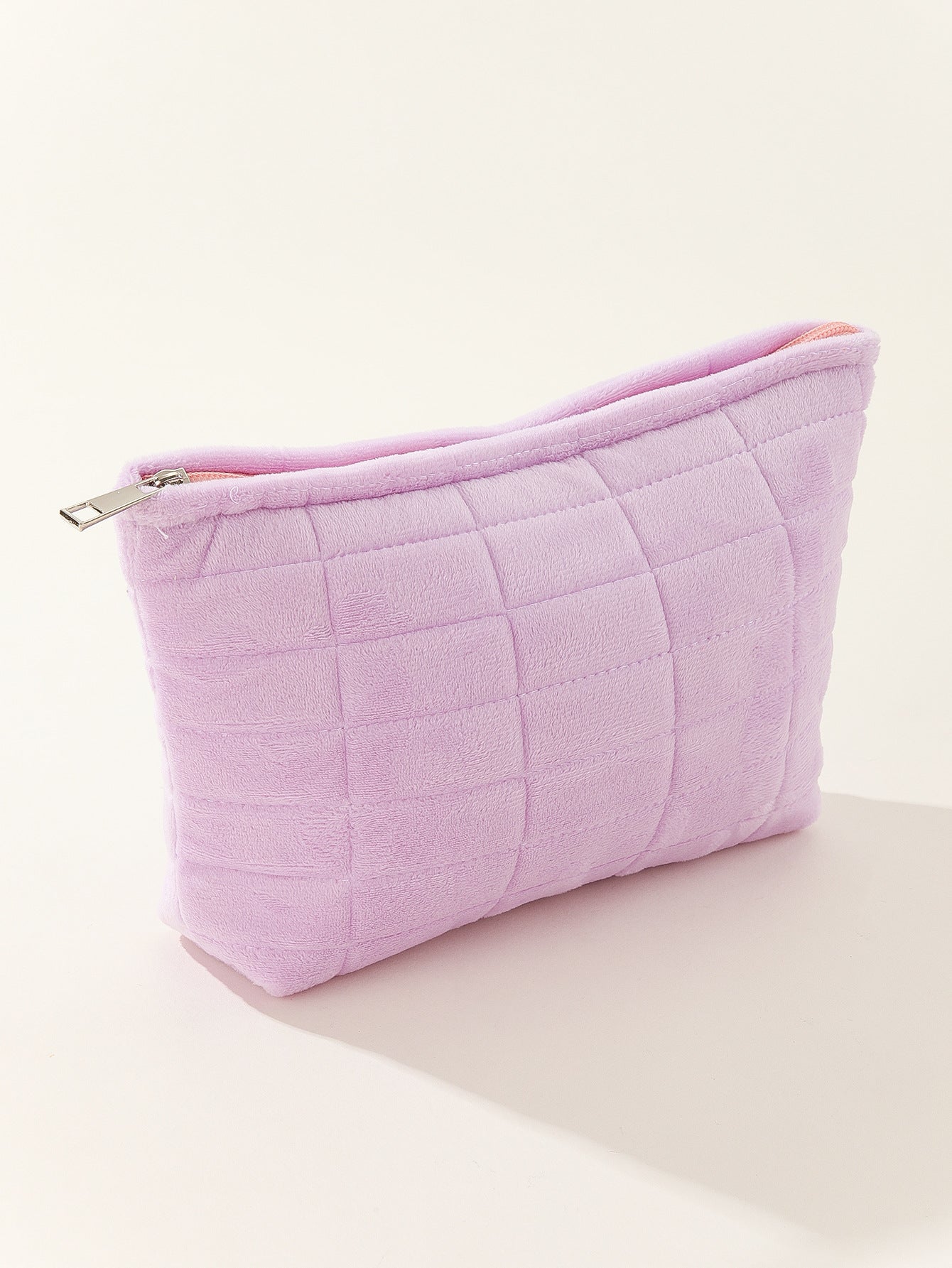 Quilted Capacity Pencil Plush Storage Plaid Cosmetic Bags