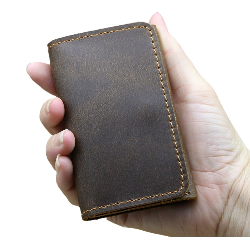 Men's First Layer Cowhide Driving License Leather Card Holder