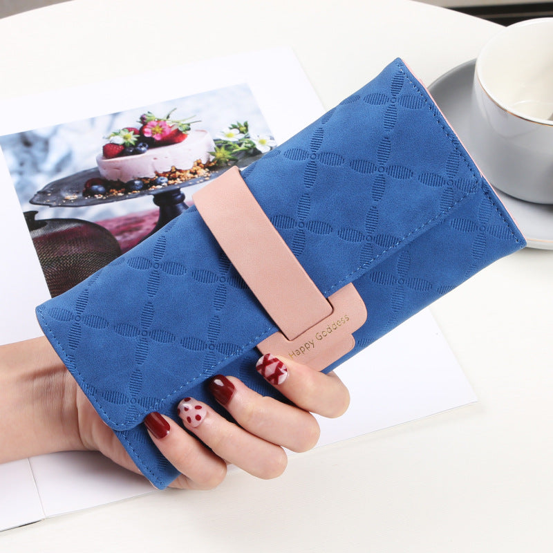 Women's Long Embossed Simple Multi Clutch Ladies Wallet