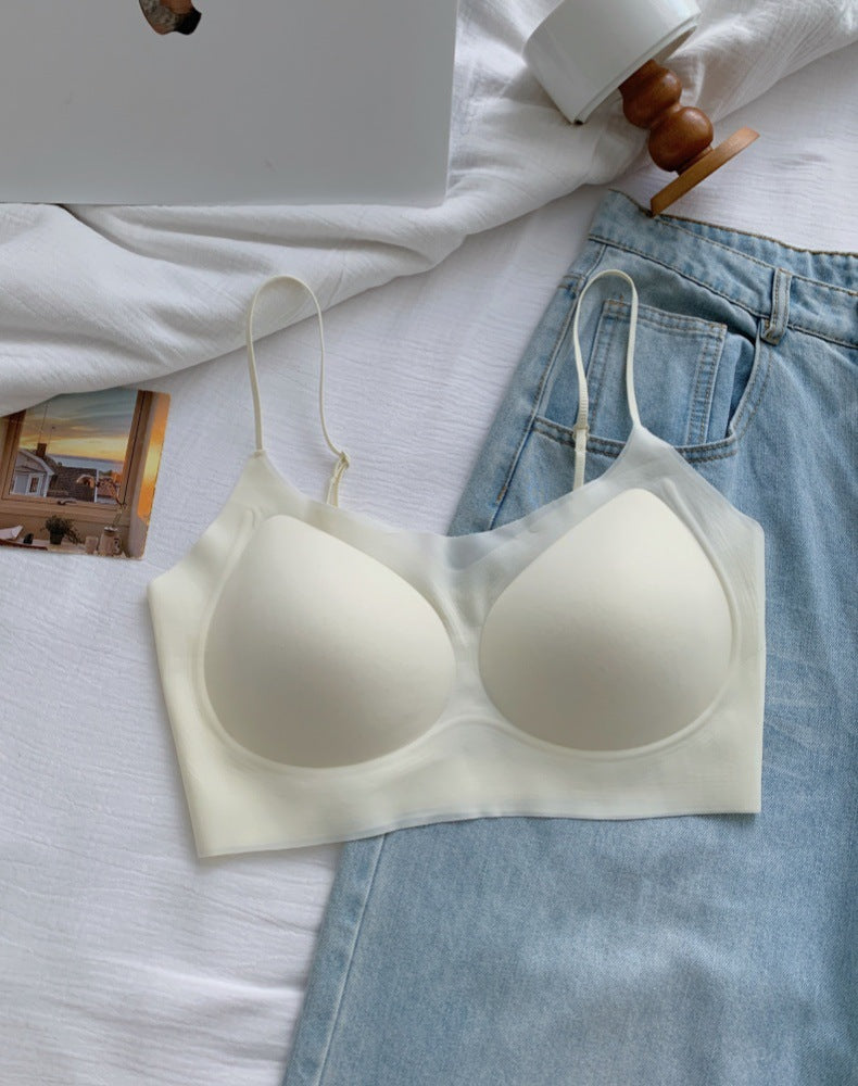 Women's Underwear White Transparent Spaghetti Strap Breast Holding Breathable Everyday Bras