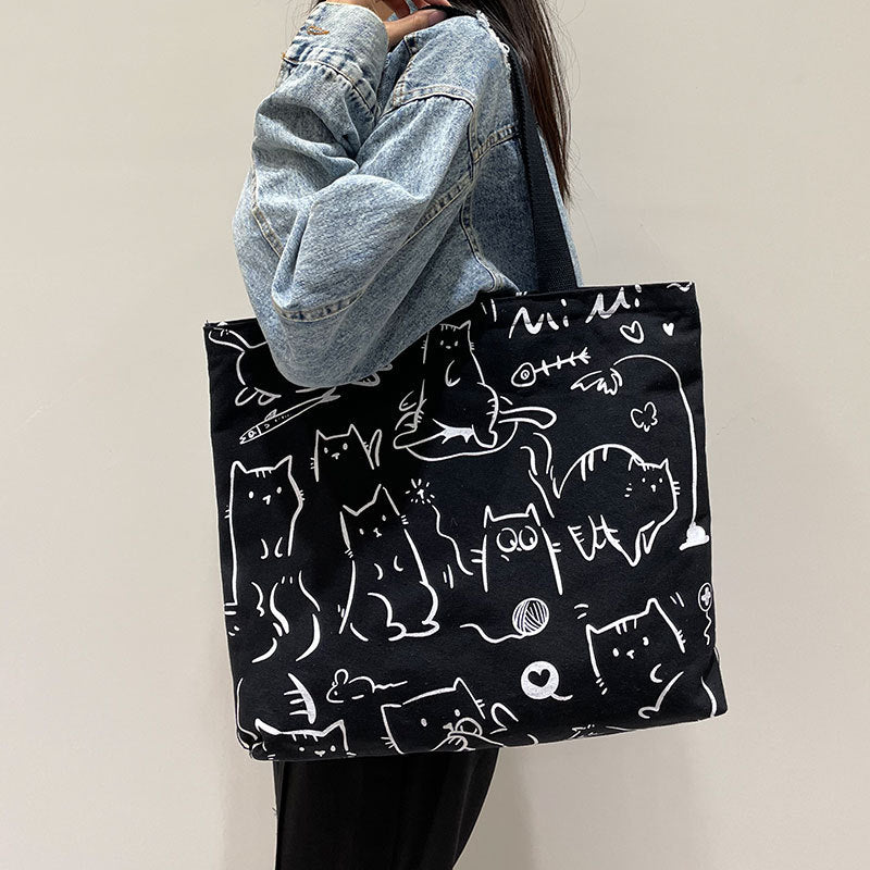 Women's Canvas Large Capacity Korean Style Commuter Women's Shoulder Bag